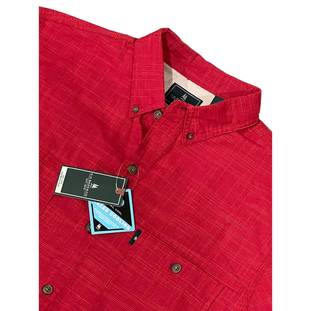 GH Bass‎ and Co Red Short Sleeve Hiking Shirt, M, #597-V